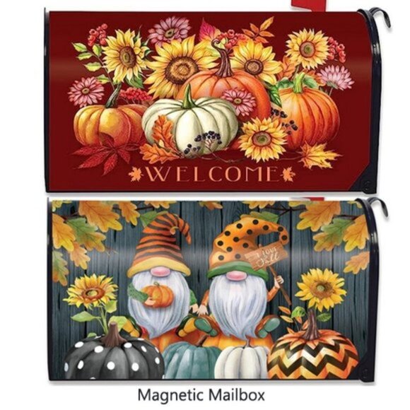 Briarwood Lane Happy Fall Welcome & Gnomes Magnetic Mailbox Cover Standard 2 - Picture 1 of 5